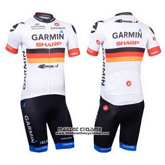 2013 Maillot Ciclismo Garmin Sharp Champion Allemagne Manches Courtes et Cuissard